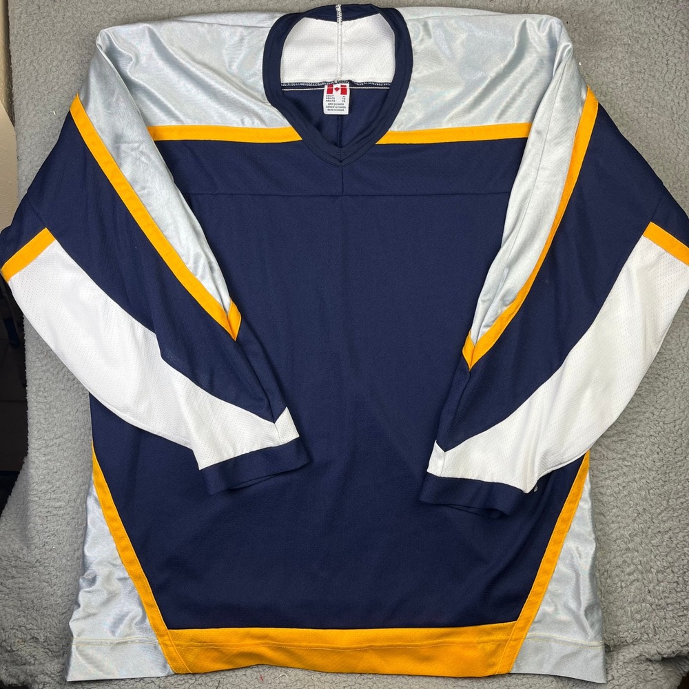 CCM Hockey Jersey Mens XL Navy Blue Gold White Silver Nashville Predators